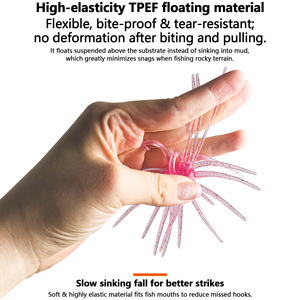 Tpe Sea Urchin <b>Floating</b> Soft Bait 1.9g 4g 10g 18g Bass Lure Biomimetic <b>Fishing</b> Bait Soft Ball Fish Attractant - Product Image 5