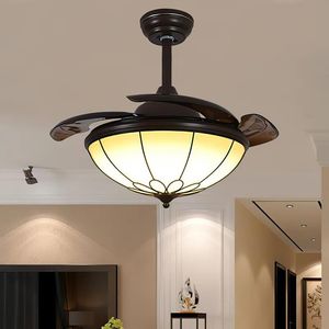 <span class=keywords><strong>Ventilateur</strong></span> de Plafond de Style Tiffany de 36 Pouces avec Lumières, Luminaire de Lustre à Dimmable, 4 Lames Inverses Rétractables, Vitrail <span class=keywords><strong>Vintage</strong></span> - Product Image 2