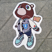 Tapis en acrylique inspiré de Kanye, motif ours, couverture d'album Graduation, art d'album Hip Hop