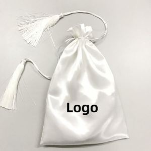 Custom Logo Printed Satin Drawstring Eco-Friendly Recyclable Dust Bag Portable <b>Storage</b> for Jewelry <b>Baseball</b> <b>Cap</b> Customized Color - Product Image 1