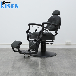 KISEN Premium Quality <b>Retro</b> Barber <b>Chair</b> Reclining Feature PU Leather 360 Degree Rotation Eco-Friendly Design - Product Image 4
