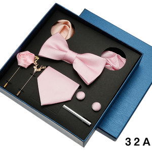 Corbatas para hombre, corbatas para traje de negocios, pañuelos para hombre, corbata de moda, broches de lazo, gemelos y Clip de corbata, conjunto de caja de regalo de boda - Product Image 2