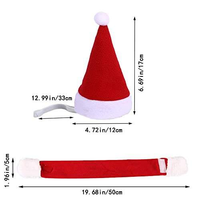 Ensemble de costumes de Noël pour animaux de compagnie, bonnet et écharpe de Père Noël pour chats, petits chiens, accessoires de tenue de Noël pour animaux de compagnie