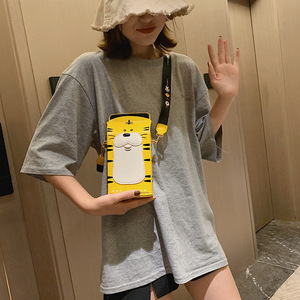 wholesale trendy cartoon cute cow print milk box shape crossbody girls ladies designers hand bag - Product Image 6