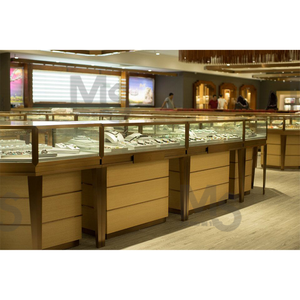 Nhà máy tùy chỉnh LED ánh sáng MDF kim loại nhôm hiển thị tủ tường kính đứng đồ trang sức bằng gỗ sản phẩm cửa hàng trung tâm showroom - Product Image 3