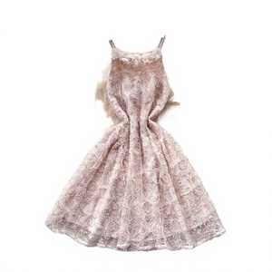 Vestido mini de verano para mujer, sin mangas, con cuello halter, tejido liso, antiestático digital, informal, con encaje y cintura imperio - Product Image 2