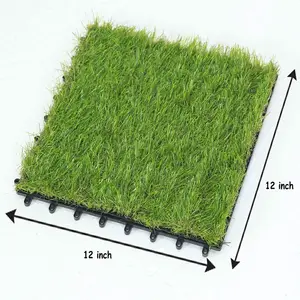 Comfortable touch Artificial Grass Interlocking Tiles 12"x12" for landscaping/ Patio/ Garden/ Balcony/ Viet Wood Vietnam