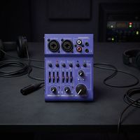 Console de mixage audio 2 canaux avec interface USB, préamplificateur de microphone et alimentation fantôme 48V MS202BT