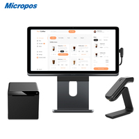 Système de point de vente Android à double écran tactile de 10 pouces - Machine de point de vente portable de bureau pour la vente au détail, construction métallique, processeur Intel I3/i5/i7