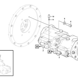Bomba de Pistón Hidráulica Principal para Excavadora VOLVO EC380E EC350E EC380EHR, Piezas VOE14625695 K3V180DT-180R-1E12-V K3V180DT Belparts - Product Image 6