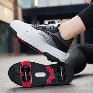 Patins à roulettes à LED fluorescents personnalisés en usine, à quatre roues, avec roues en caoutchouc/EVA pour enfants garçons, marche automatique stylée - Product Image 5