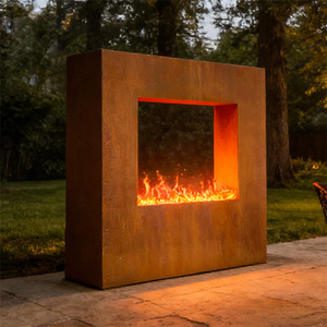 Foyer à gaz en acier Corten, fournisseur professionnel, brûleur à bio-carburant sécurisé, foyer extérieur en métal sur pied au propane - Product Image 3