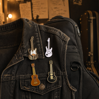 Chine fabricant personnalisé haute qualité bande Instrument noir guitare broche or métal Badges doux dur émail épinglettes pour cadeau