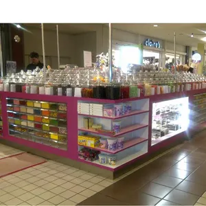 Services personnalisés Présentoir de décoration de magasin de bonbons Marbre de bonbons Comptoir de caissier Boutique