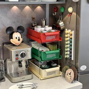 Boîte de rangement de bureau multi-niveaux avec tiroirs, organisateur de bureau rectangulaire sur pied, solution de rangement pour étagère de cuisine - Product Image 1