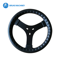 Kit de housse de volant de karting de style automobile - Pièces de rechange en aluminium et cuir bleu/noir