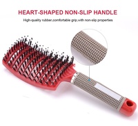 Brosse Magique pour Cheveux, coiffure, Massage de la tête, peigne brosses pour Cheveux, poils de sanglier, Brosse