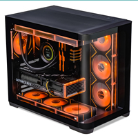 Boîtier PC Gaming 2851A, boîtier d'ordinateur ATX MATX ITX, panneau frontal en verre trempé incurvé, boîtier PC avec ventilateurs ARGB