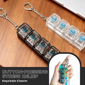 Porte-clés anti-stress à bouton-poussoir lumineux pour soulager l'anxiété et favoriser la guérison émotionnelle – Idée cadeau - Product Image 1