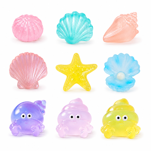 Figur Miniatur Kerang Resin Mini yang Bersinar dalam Gelap untuk Rumah Boneka, Taman Peri, Dekorasi Rumah DIY Grosir - Product Image 1