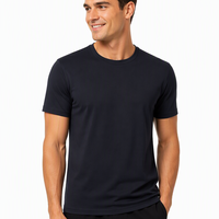 T-shirt brodé pour homme à séchage rapide en maille tricotée, col rond, manches courtes, respirant, décontracté, uni