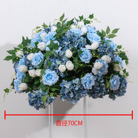 A32 Vente en gros OEM Lumière de mariage en usine Arc de fleur bleu profond pour bébé Rose Fleurs Arc de corne de fleur pour la décoration d'anniversaire de mariage