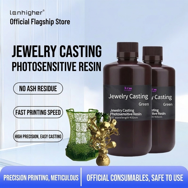 High Precision ABS Like 3D Printing Resin 385nm 405nm Low Shrinkage Water Washable for Jewelry and Miniatures