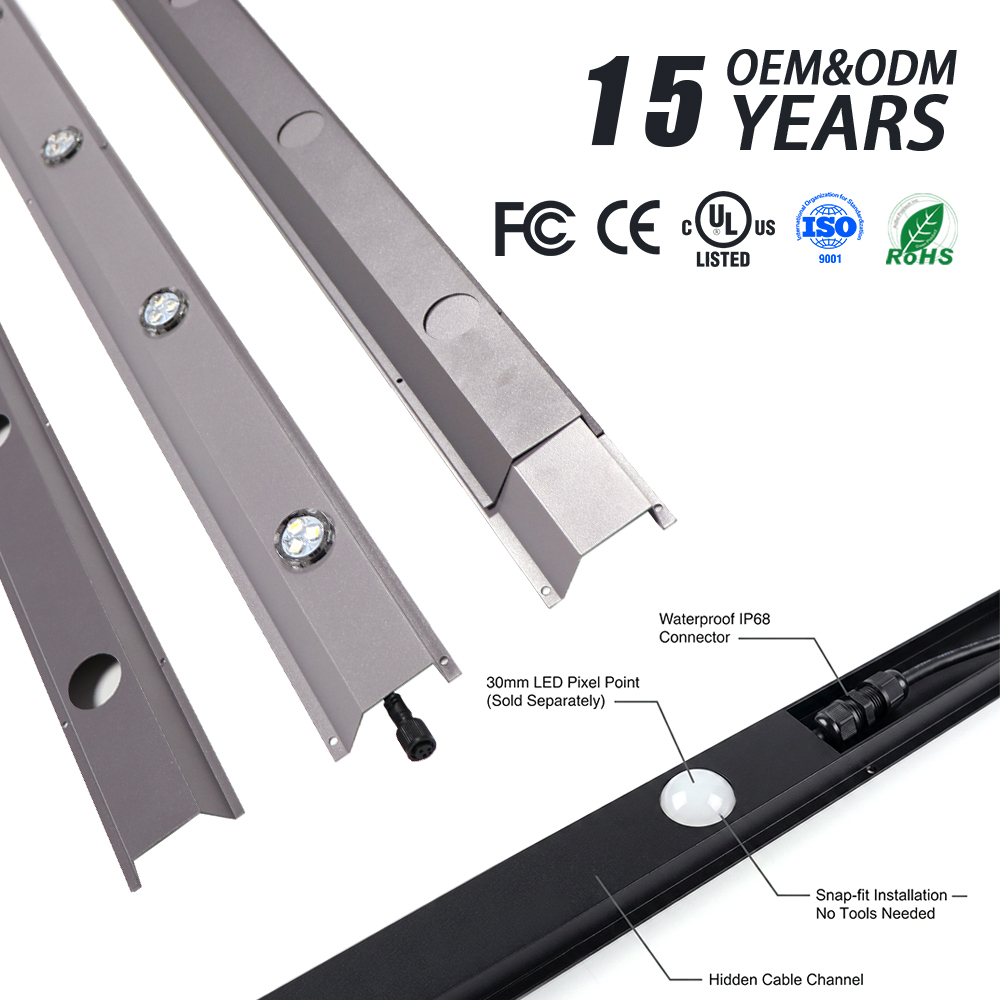 Factory Wholesale RGB Durable Waterproof Aluminum Track 30mm IP68 Facade Led Point Lights For Christmas Decoration · image 5