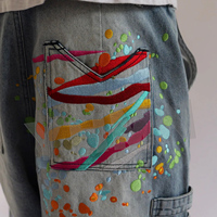 Pantalon en jean personnalisé à double genou, bleu clair, streetwear, brodé, imprimé, délavé, coupe droite, vintage, cargo, jean pour homme