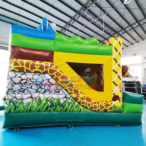 Castillo inflable comercial para niños, tipo safari, con tobogán. - Product Image 3