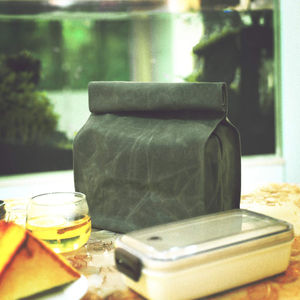 Tas makan siang kanvas lilin terbaru kotak makan siang tugas berat ramah lingkungan karung makan siang dapat digunakan kembali dengan kait - Product Image 4