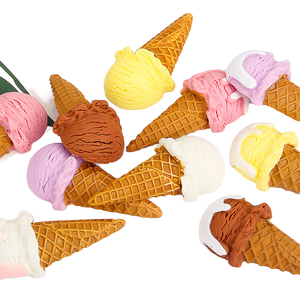 Gran oferta cabujón de resina adorno miniatura parte posterior plana gran diseño de cono de helado para <span class=keywords><strong>teléfono</strong></span> móvil dibujos animados decoración de jardín - Product Image 1