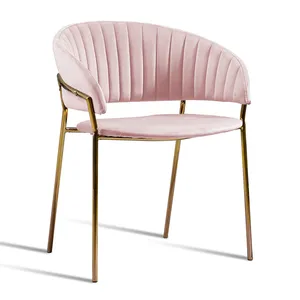 Französische Bistro Stühle Rosa Silla de Terciopelo Pink Velvet Dining Chair