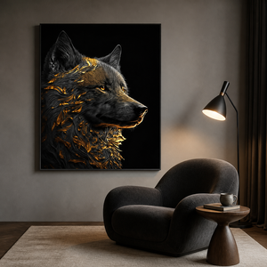 Collezione di <span class=keywords><strong>Stampe</strong></span> Artistiche Murali con Zebra, Aquila e Cervo in Nero e Oro per Soggiorno, Ufficio, Hotel, Interni Ispirati al Safari - Product Image 6