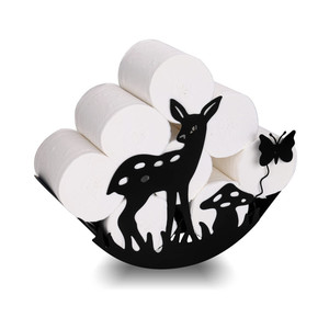 Porte Papier Toilette Noir Fer Forgé Avec Couvercle - Décorations Toilettes
