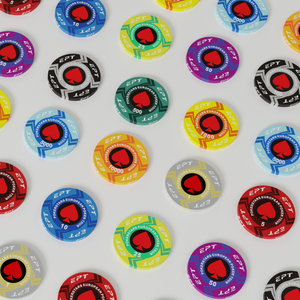 Jetons de poker en céramique de luxe de haute qualité pour Texas Hold'em EPT, 10g 39mm, vente directe d'usine en gros - Product Image 2