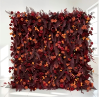 Dinding Bunga Mawar Sutra Biru Buatan Tangan Mewah Berkualitas Tinggi Ukuran 8ft*8ft, Pesanan Khusus Pabrik, untuk Latar Belakang Pernikahan dan Thanksgiving