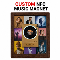 Nouveau modèle de plaque musicale NFC personnalisée, cadre photo vinyle lumineux, 9 photos, 4 chansons, décoration de bureau, cadeau pour les fans