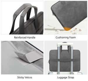 Maletín de Cuero PU Impermeable de Gran Capacidad para Tablet y Portátil de 13, <span class=keywords><strong>14</strong></span> y 15.6 <span class=keywords><strong>Pulgadas</strong></span>, para Macbook e iPad - Product Image 4