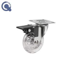 2 Zoll <span class=keywords><strong>3</strong></span> Zoll transparente Rolle für Wagen und drehbare feste Bremse verfügbar Esstisch Auto Rollen - Product Image 2
