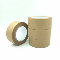 Ruban adhésif d'emballage en papier kraft simple, écologique, personnalisé avec logo imprimé, surface mate, inscriptible, en caoutchouc, imperméable, pour carton