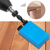 Outils de menuiserie, Kit de gabarit de trou de poche, jeu de guides de perçage d'angle de 15 degrés, mèches de perçage pour le travail du bois, localisateur de trous obliques