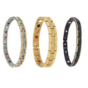<span class=keywords><strong>Bracelet</strong></span> magnétique en acier titane pour hommes <span class=keywords><strong>et</strong></span> femmes, bijoux tendance minimalistes en acier inoxydable, vente en gros - Product Image 2