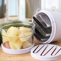 Knoflook- en gemberhakker, fruit- en groentehakker, keukenhulpje van roestvrij staal, handmatig, milieuvriendelijk, handbediend