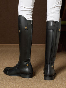 Bottes longues pour femme, automne 2025, nouveau style coréen, en PU, à rivets, hauteur genou, style cavalier, fermeture éclair arrière, chaudes, mi-hautes - Product Image 4