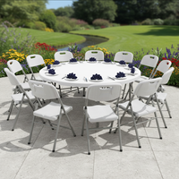 Table pliante d'extérieur en plastique, vente en gros d'usine, table à manger pliable simple pour la maison