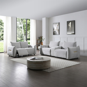 Ensemble de <span class=keywords><strong>canapé</strong></span> inclinable <span class=keywords><strong>électrique</strong></span> 3 + 2 places Salon Chaises inclinables <span class=keywords><strong>électrique</strong></span>s en tissu Ensemble de <span class=keywords><strong>canapé</strong></span> avec console de rangement USB Porte-gobelet - Product Image 1