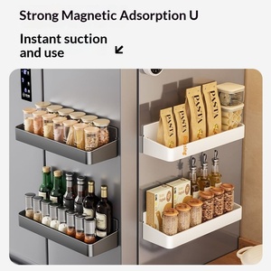 Organizzatori Moderni da Parete per Frigorifero e <span class=keywords><strong>Mensola</strong></span> <span class=keywords><strong>Magnetica</strong></span> in Metallo per Conservazione Spezie in Cucina Senza Necessità di Foratura - Product Image 4