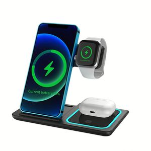 Soldes Exceptionnelles : Station de Recharge Sans Fil Portable 3-en-1 pour Smartphones, Support de Charge Pliable pour Montres et Bases de Recharge - Product Image 1