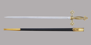 Wilkinson Sword Masonic Society เดิร์คกับใบมีดแบนแกะสลักวิลคินสัน SWORD Ltd ด้วยทองเหลือง - Product Image 2